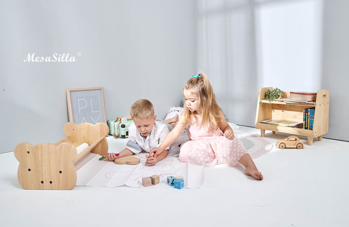 Mesasilla Toddler Book Caddy with Detachable Divider - Innovative Storage Solution