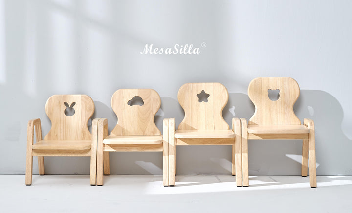 Mesasilla Adjustable Wooden Kids Chair - Ergonomic, Height-Adjustable, Solid Wood | 4 Height Options