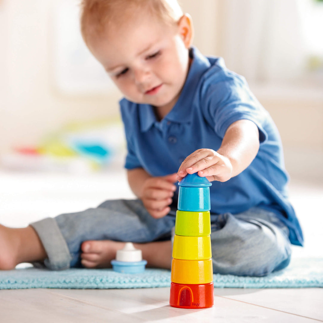 Lighthouse Wooden Rainbow Stacker
