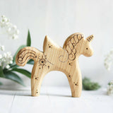 Wooden Unicorn with Wings, a natural wood animal toy by Tiny Fox Hole (view 4) · view 4