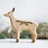 Wooden Deer, a natural wood animal toy by Tiny Fox Hole, cut and finished by hand from solid wood · view 1