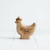 Wooden Hen, Standing, a natural wood animal toy by Tiny Fox Hole, cut and finished by hand from solid wood · view 1