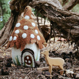 Felt Toadstool Home, Brown · view 1