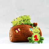 5 Little Speckled Frogs with Log Bag, Finger Puppet Set · view 3
