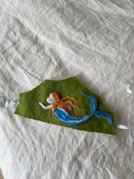 Waldorf Play and Birthday Crown, Mermaid with Copper Hair
