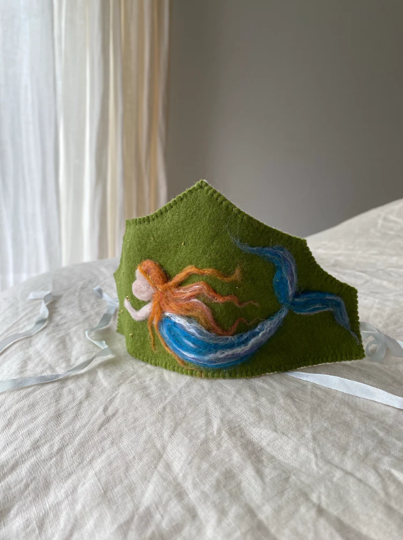 Waldorf Play and Birthday Crown, Mermaid with Copper Hair