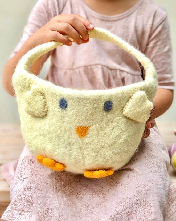 Felt Easter Egg Hunt Basket, Yellow Chick