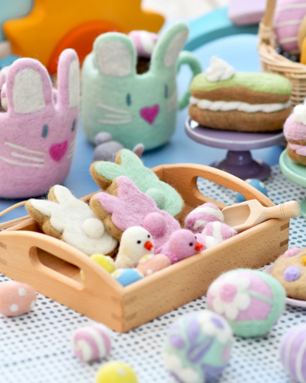 Felt Pink Easter Bunny Cookie