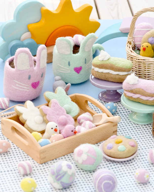 Felt Pink Easter Bunny Cookie