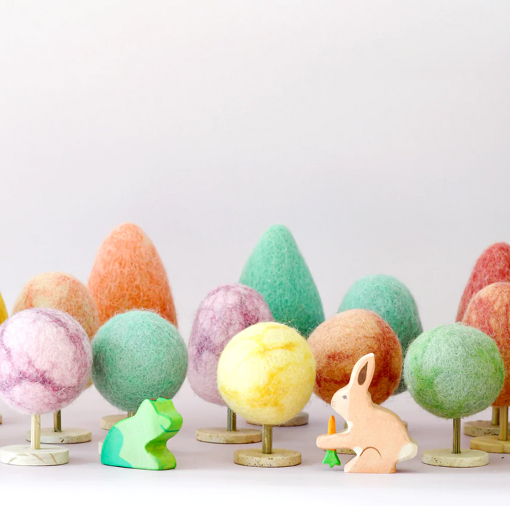 Felt Green Trees, Set of 3