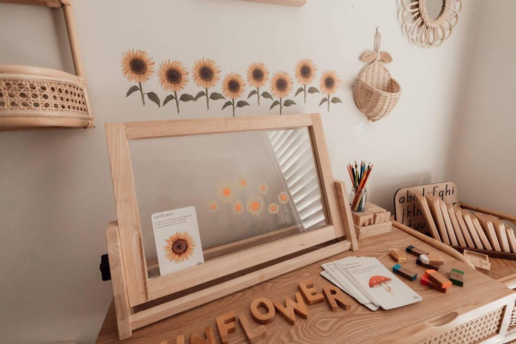 Floral &amp; Fern Sunflower Wall Decals