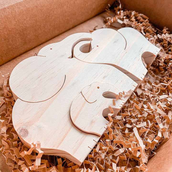 Wooden Elephant Family Puzzle