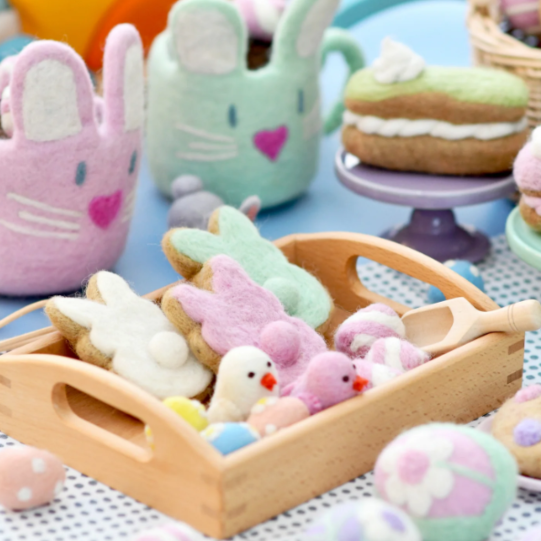 Felt Bunny Hot Chocolate Mug with Marshmallows, Pink Cup