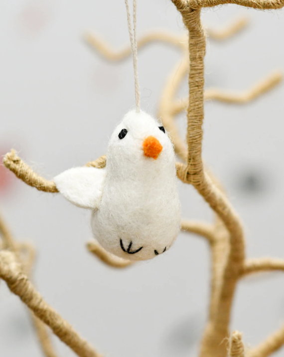 Felt White Chick Ornament