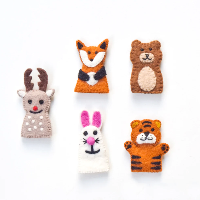 Woodland Animals, Finger Puppet Set of 5